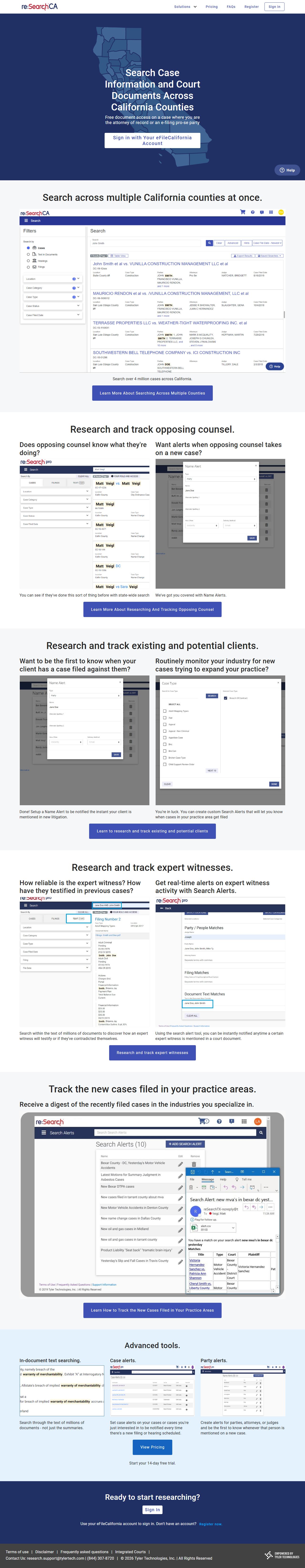 re:SearchCA San Luis Obispo County court records login portal
